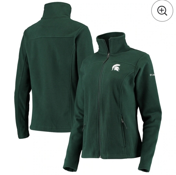 Columbia Jackets & Blazers - Columbia Michigan State Spartans Fleece Jacket Full Zip Green Womens Sz L